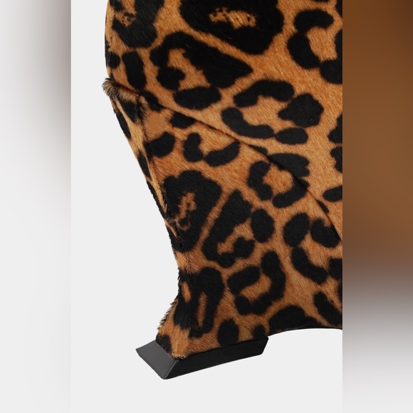 Schutz Siena Over The Knee Boot Leopard Print Calf Hair Size 6.5  Wedge Heel - Picture 2 of 10